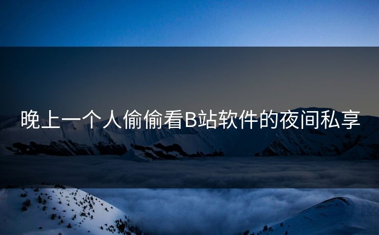 晚上一个人偷偷看B站软件的夜间私享