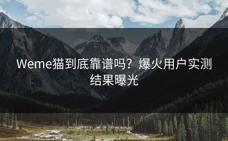 Weme猫到底靠谱吗？爆火用户实测结果曝光