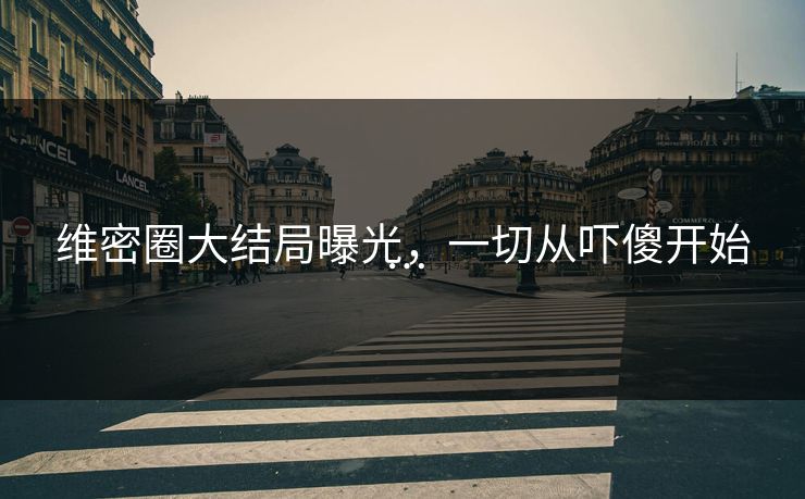 维密圈大结局曝光，一切从吓傻开始…