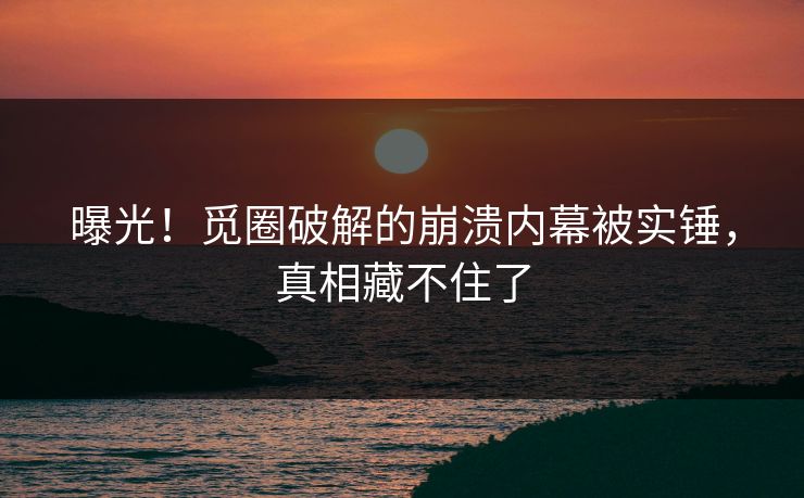 曝光！觅圈破解的崩溃内幕被实锤，真相藏不住了