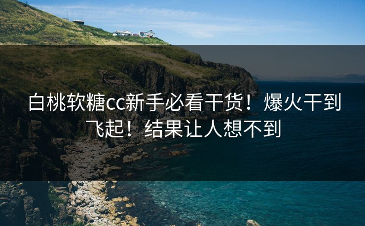 白桃软糖cc新手必看干货！爆火干到飞起！结果让人想不到