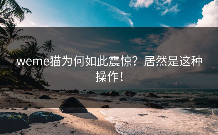 weme猫为何如此震惊？居然是这种操作！