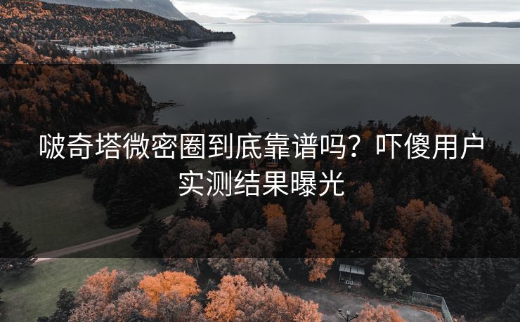 啵奇塔微密圈到底靠谱吗？吓傻用户实测结果曝光