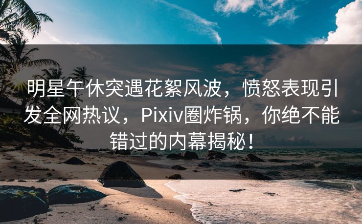 明星午休突遇花絮风波，愤怒表现引发全网热议，Pixiv圈炸锅，你绝不能错过的内幕揭秘！
